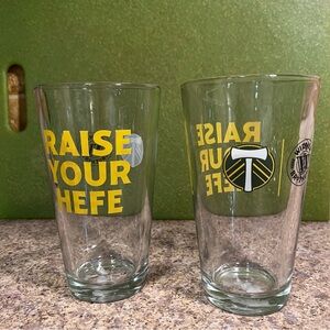 Set of 2 Widmer Brothers x Portland Timbers "Raise Your Hefe" Pint Glasses